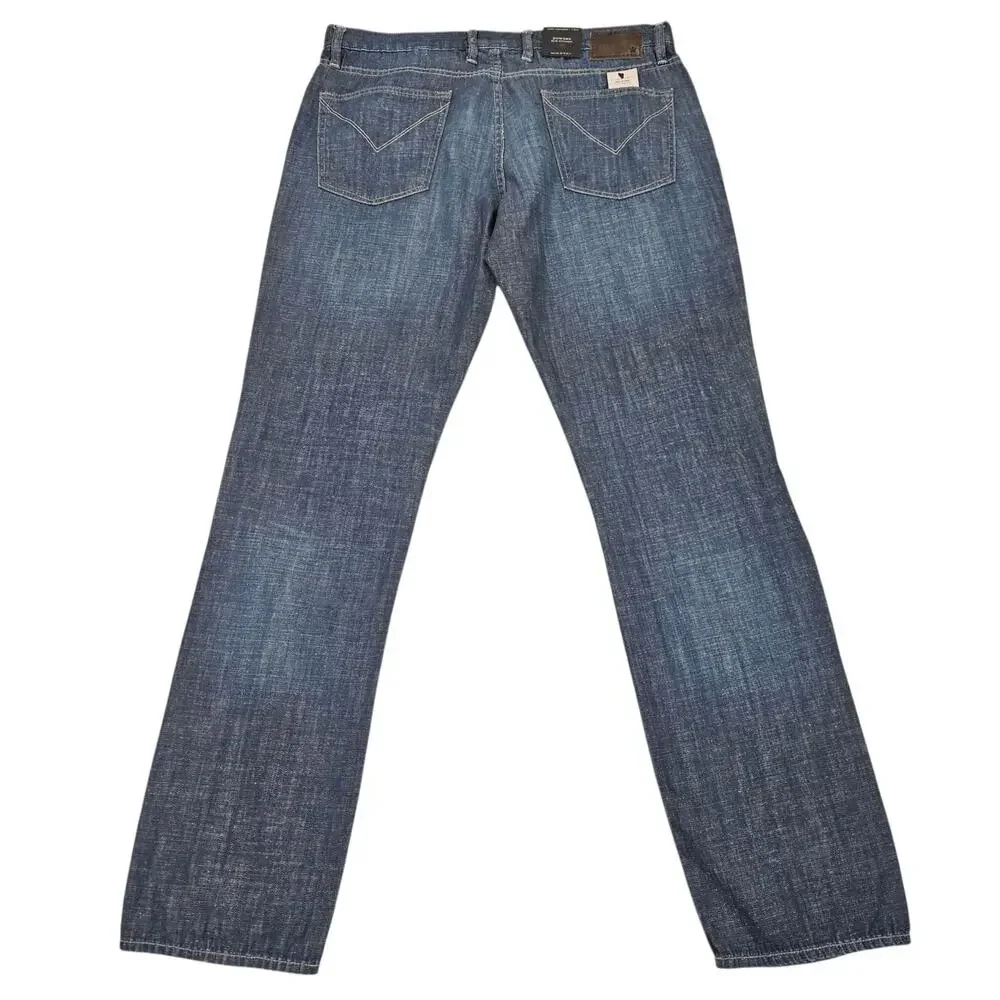 NWT John Varvatos Jeans Mens Size 38 Bowery Slim Straight Leg Casual Medium Wash